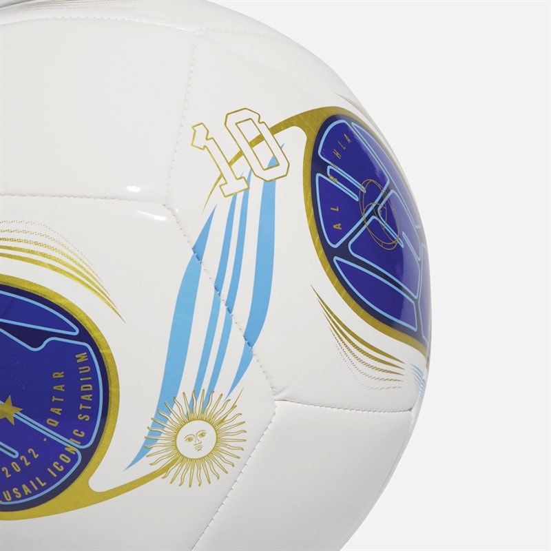 adidas Messi Argentina 10 Club Training Football White/Mystery Ink/Lucid Blue/Lucky Blue - Image 4
