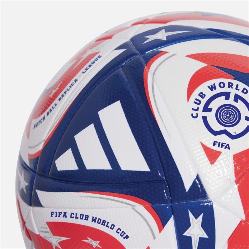adidas FIFA 25 Club World Cup League Match Football (FIFA Quality Certified) White/Power Blue/Lucid Red/Silver Metallic - Image 4