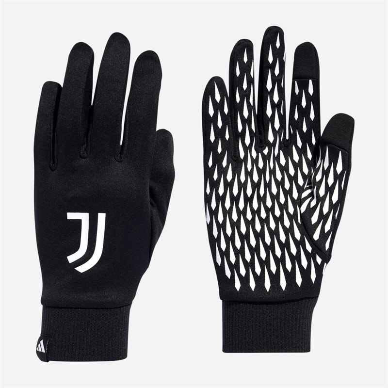 adidas Mens JFC Juventus Field Player Gloves Black/White - Image 1
