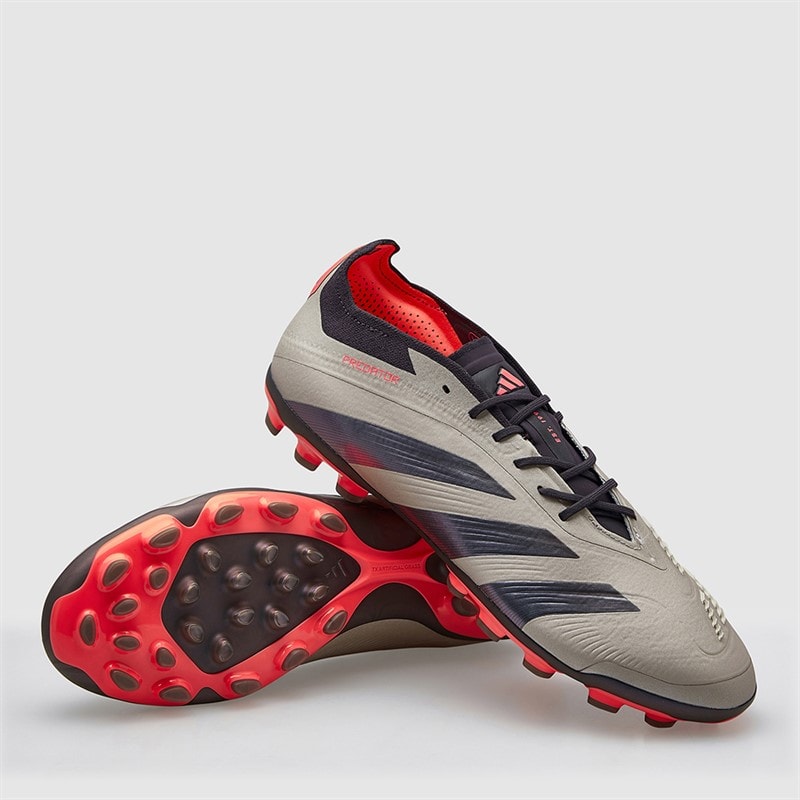 adidas Mens Predator Elite Vivid Horizon Pack 2G/3G AG Artificial Ground Football Boots Platin Metallic/Aurora Black/Carbon