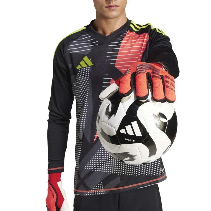 adidas Mens Predator 25 Pro Fingersave Promo Goalkeeper Gloves Lucid Red/Black/Pure Ruby - Image 4
