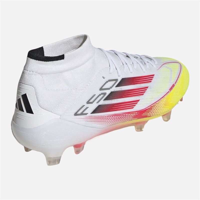 adidas Womens F50 Elite Solar Pack Mid-Cut FG Firm Ground Football Boots Cloud White/Lucid Red/Solar Yellow - Image 3