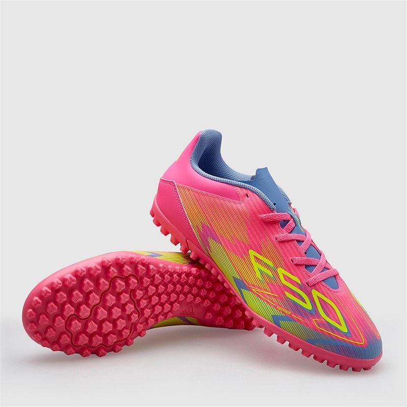 adidas Mens F50 Club Mystic Victory Pack TF Astro Football Boots Lucid Pink/Lucid Lemon/Blue Fusion - Image 1