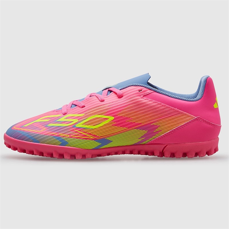adidas Mens F50 Club Mystic Victory Pack TF Astro Football Boots Lucid Pink/Lucid Lemon/Blue Fusion - Image 2
