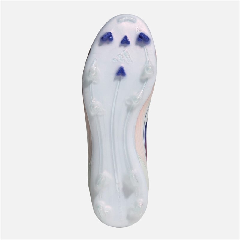 adidas Womens F50 League Advancement Pack Mid-Cut FG/MG Firm/Multi Ground Football Boots Cloud White/Lucid Blue/Solar Red - Image 2