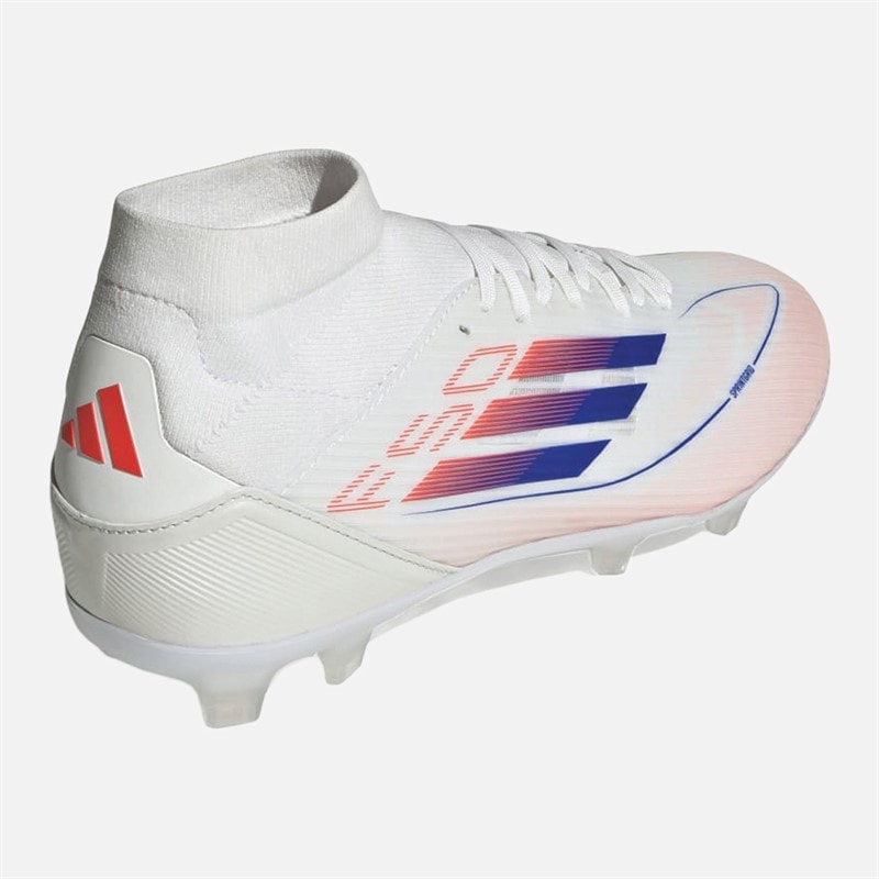 adidas Womens F50 League Advancement Pack Mid-Cut FG/MG Firm/Multi Ground Football Boots Cloud White/Lucid Blue/Solar Red - Image 3