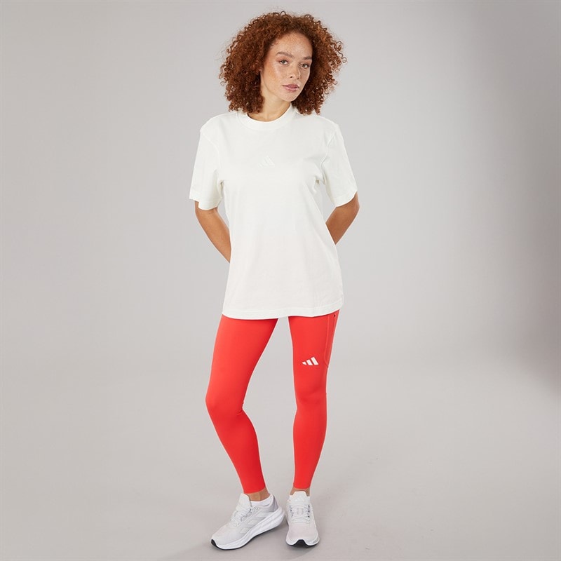 adidas Womens Adizero Hi Rise Full Length Running Tight Leggings Semi Lucid Red - Image 4