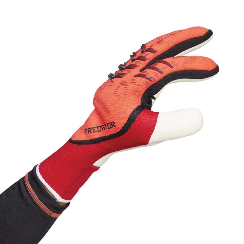adidas Mens Predator 25 Pro Fingersave Goalkeeper Gloves Lucid Red/Black/Pure Ruby - Image 4