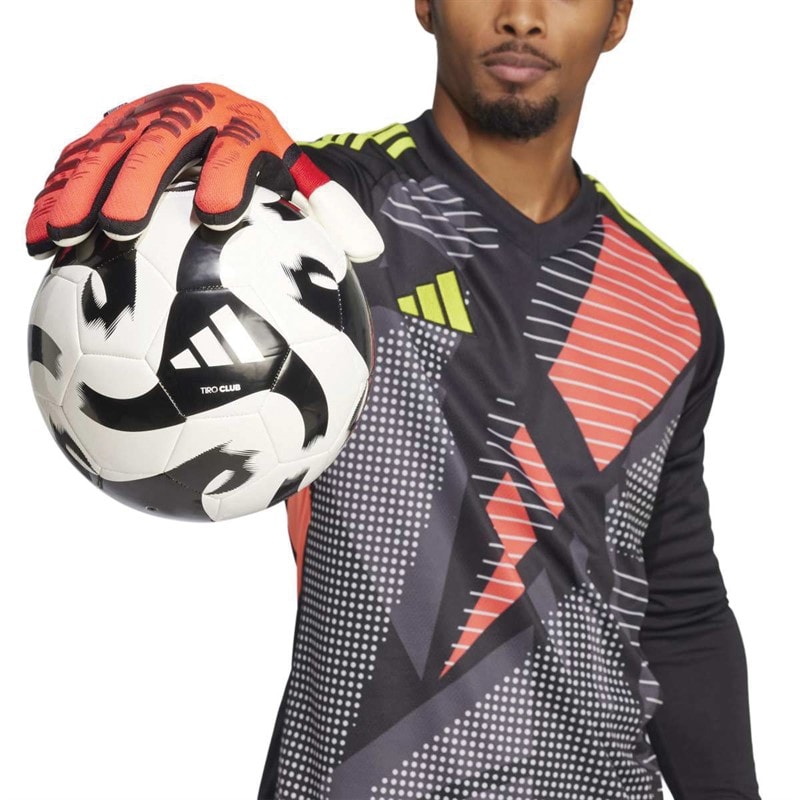 adidas Mens Predator 25 Pro Fingersave Goalkeeper Gloves Lucid Red/Black/Pure Ruby - Image 5