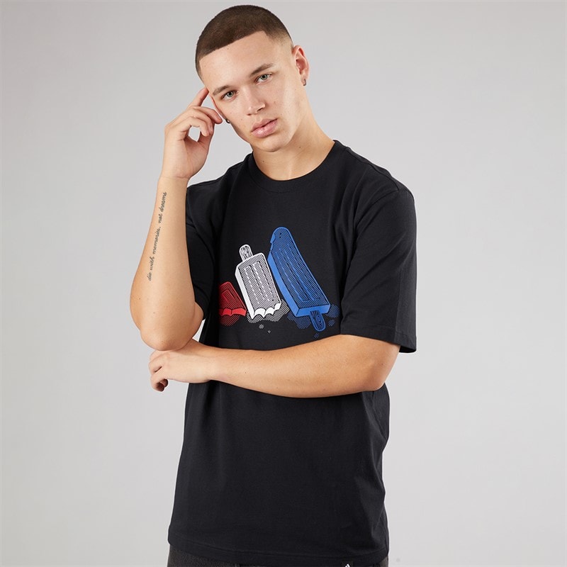 adidas Mens Lounge Ice Lolly Graphic T-Shirt Black - Image 3