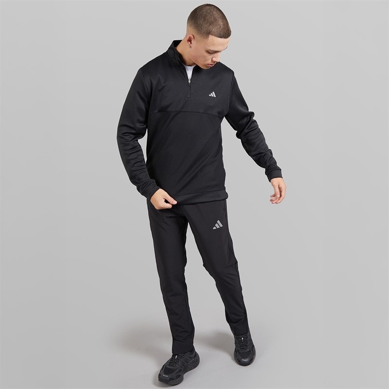 adidas Mens Golf Ultimate365 Textured Quarter Zip Black - Image 4