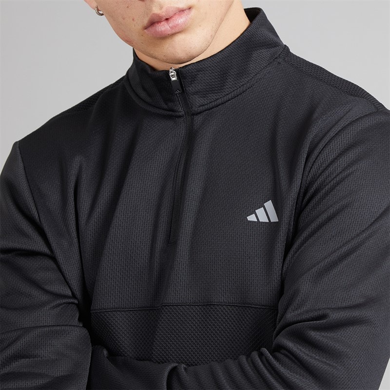adidas Mens Golf Ultimate365 Textured Quarter Zip Black - Image 5