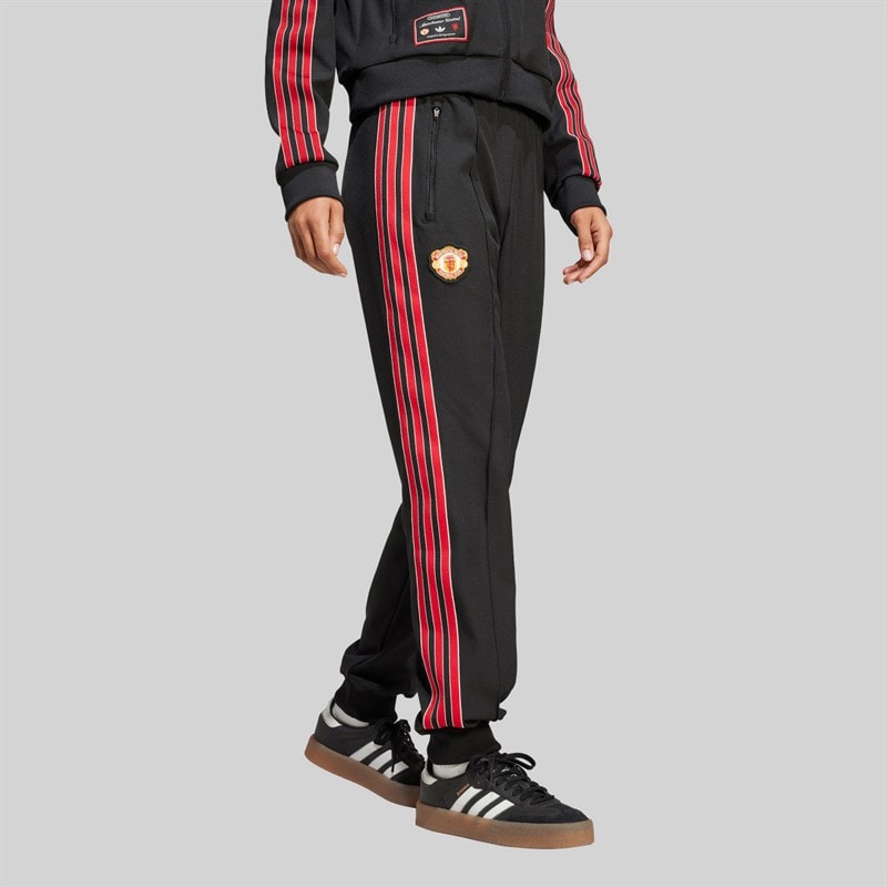 adidas Womens MUFC Manchester United Icon Track Pants Black - Image 2