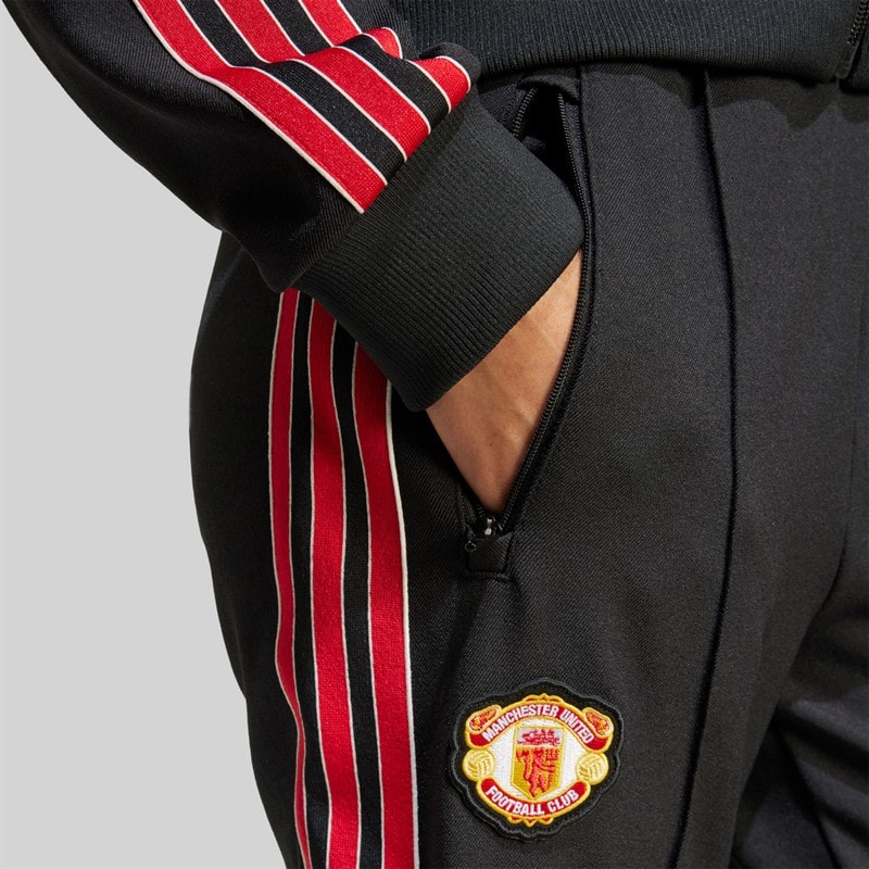 adidas Womens MUFC Manchester United Icon Track Pants Black - Image 4