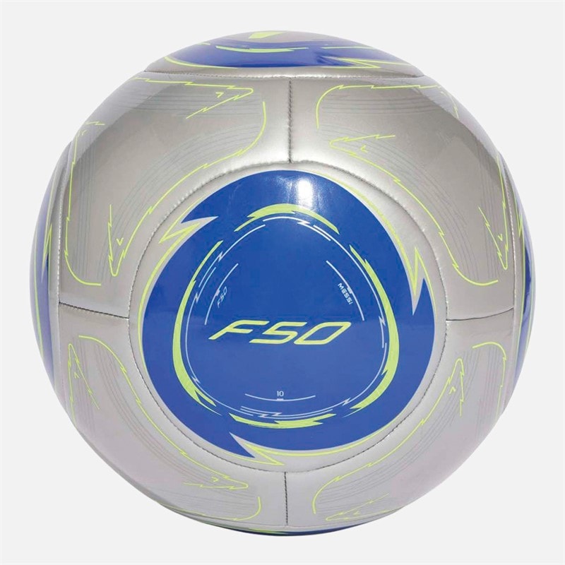 adidas Messi F50 Club Training Football Silver Metallic/Lucid Blue/Solar Yellow - Image 1