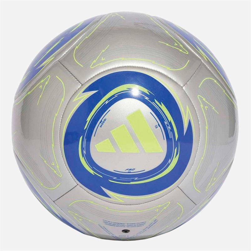 adidas Messi F50 Club Training Football Silver Metallic/Lucid Blue/Solar Yellow - Image 2