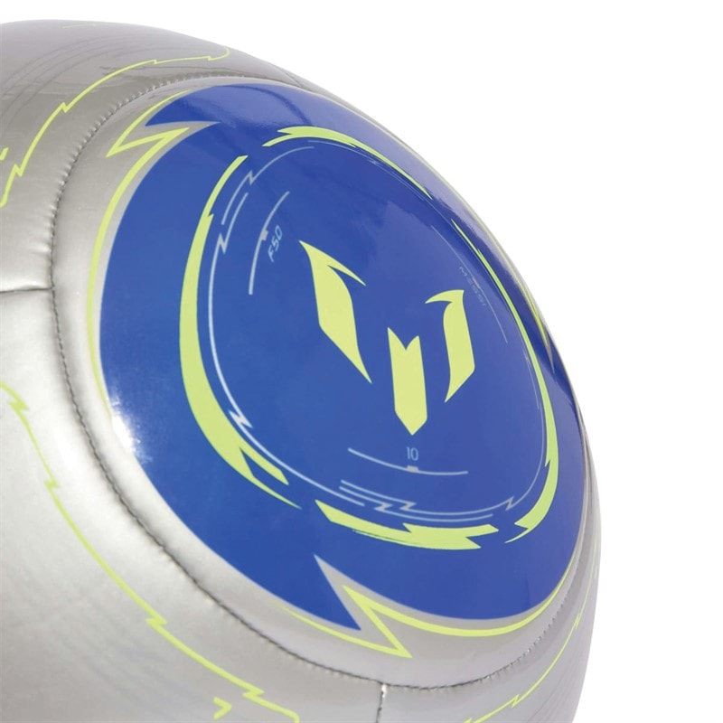 adidas Messi F50 Club Training Football Silver Metallic/Lucid Blue/Solar Yellow - Image 3