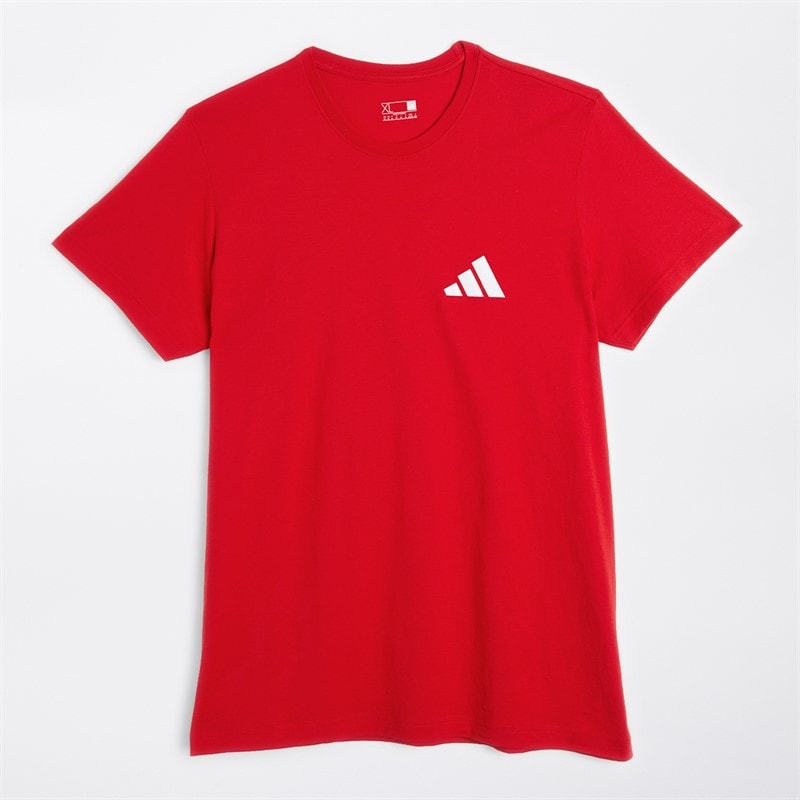 adidas Mens Graphic T-Shirt Scarlet - Image 1