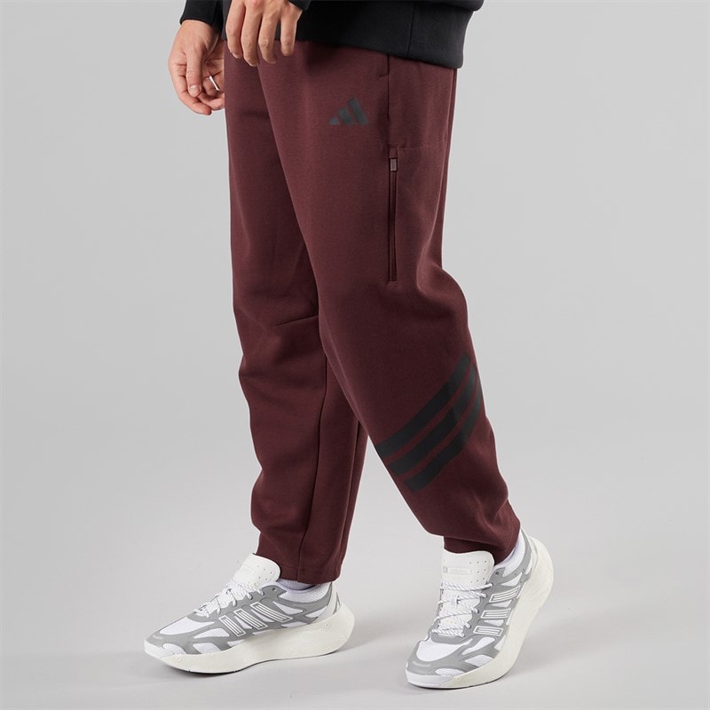 adidas Mens Future Icons 3-Stripes Pocket Joggers Aurora Ruby - Image 1