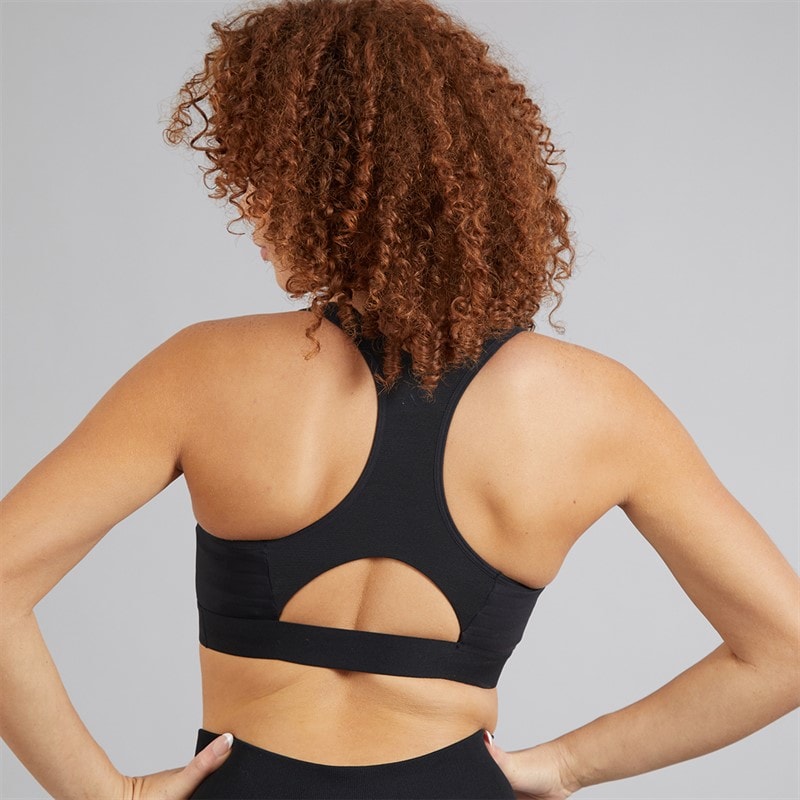adidas Womens Techfit Control Medium-Support Sports Bra Black - Image 2