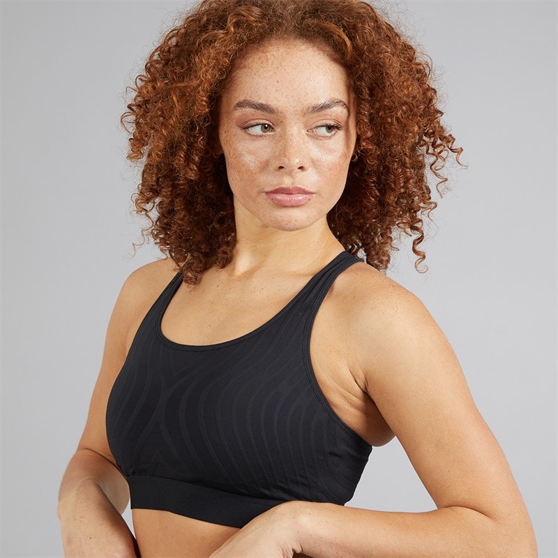 adidas Womens Techfit Control Medium-Support Sports Bra Black - Image 3