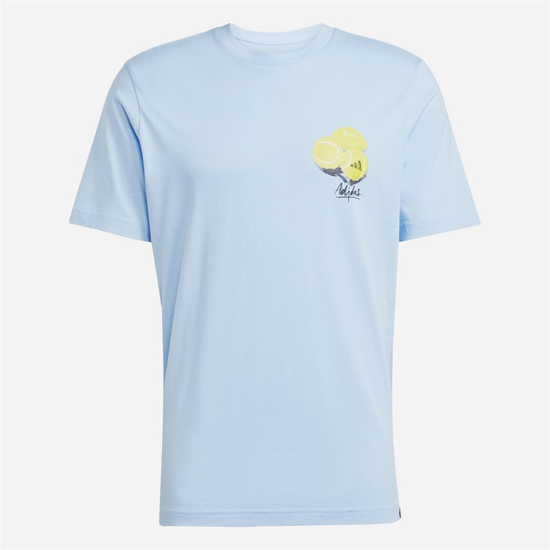 adidas Mens Lounge Still Life Lemons Graphic T-Shirt Glow Blue