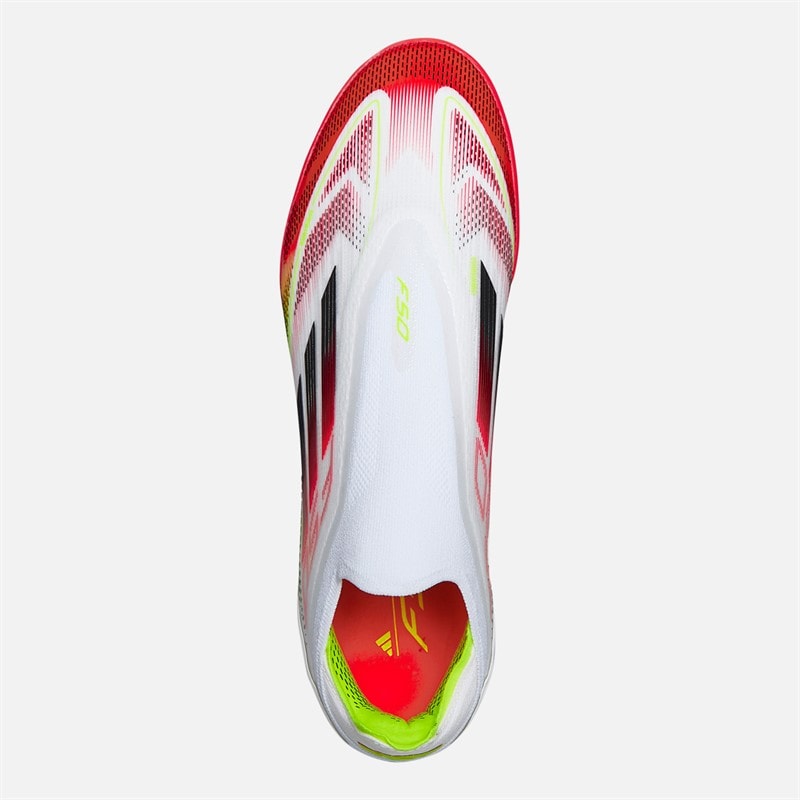 adidas Mens F50 Pro LL Laceless TF Astro Football Boots Cloud White/Core Black/Solar Yellow - Image 4