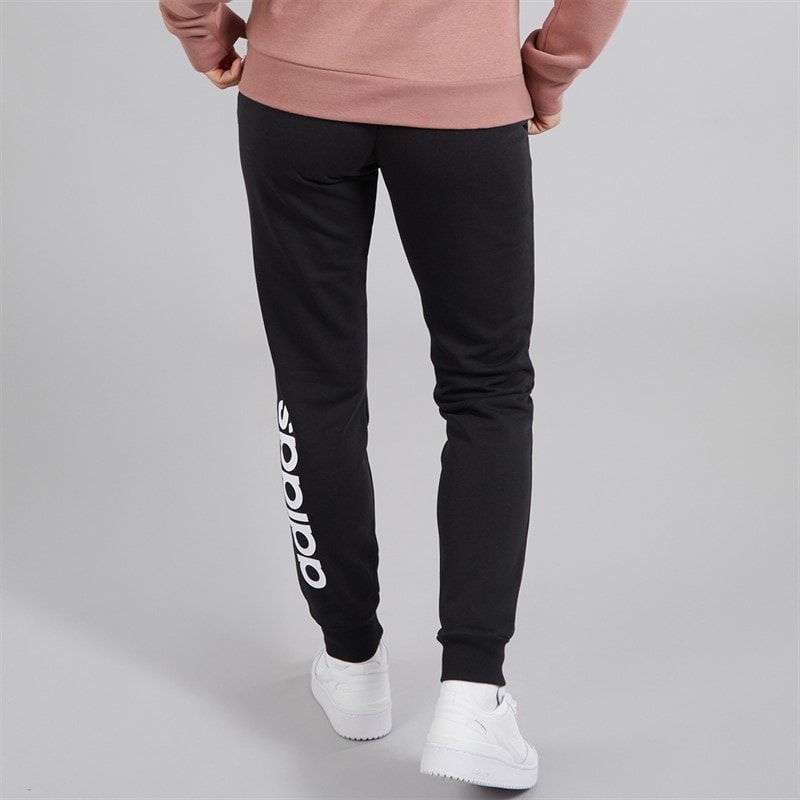 adidas Womens Essentials Logo French Terry Cuffed Joggers Black/White - Image 2