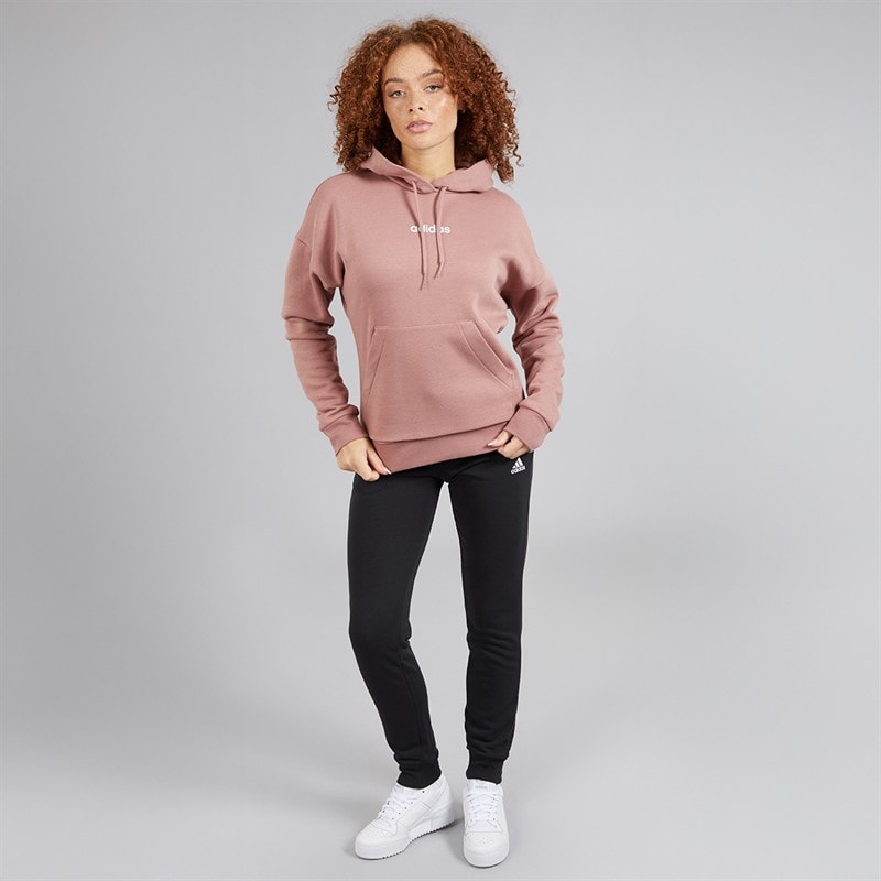 adidas Womens Essentials Logo French Terry Cuffed Joggers Black/White - Image 4