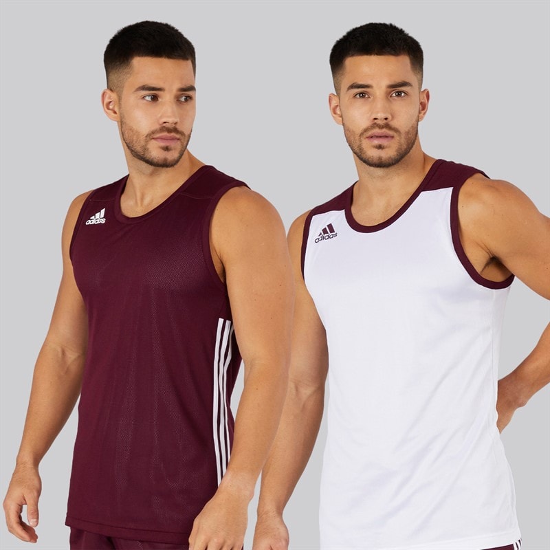adidas Mens 3G Speed Reversible Basketball Jersey Maroon/White - Image 1