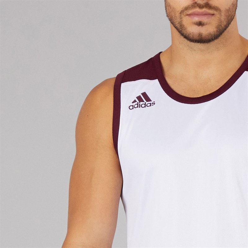 adidas Mens 3G Speed Reversible Basketball Jersey Maroon/White - Image 3