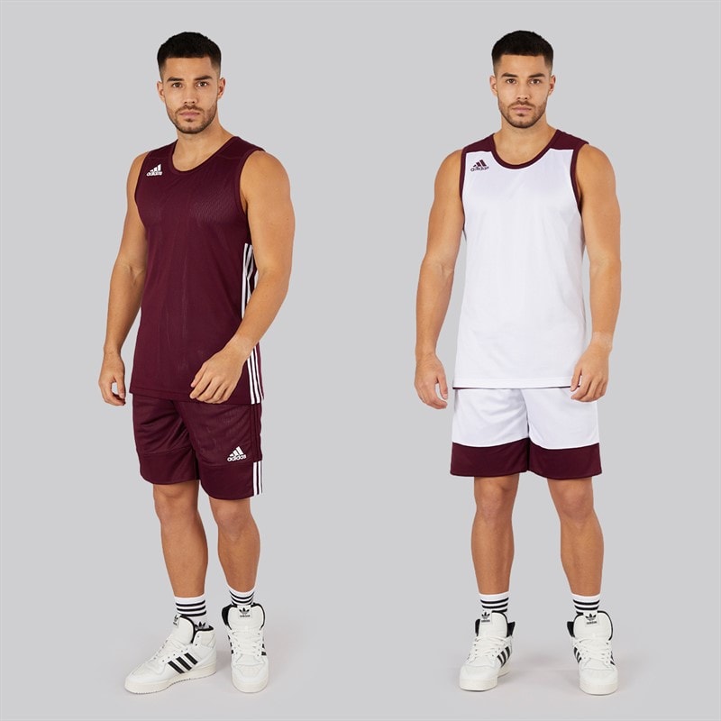 adidas Mens 3G Speed Reversible Basketball Jersey Maroon/White - Image 4