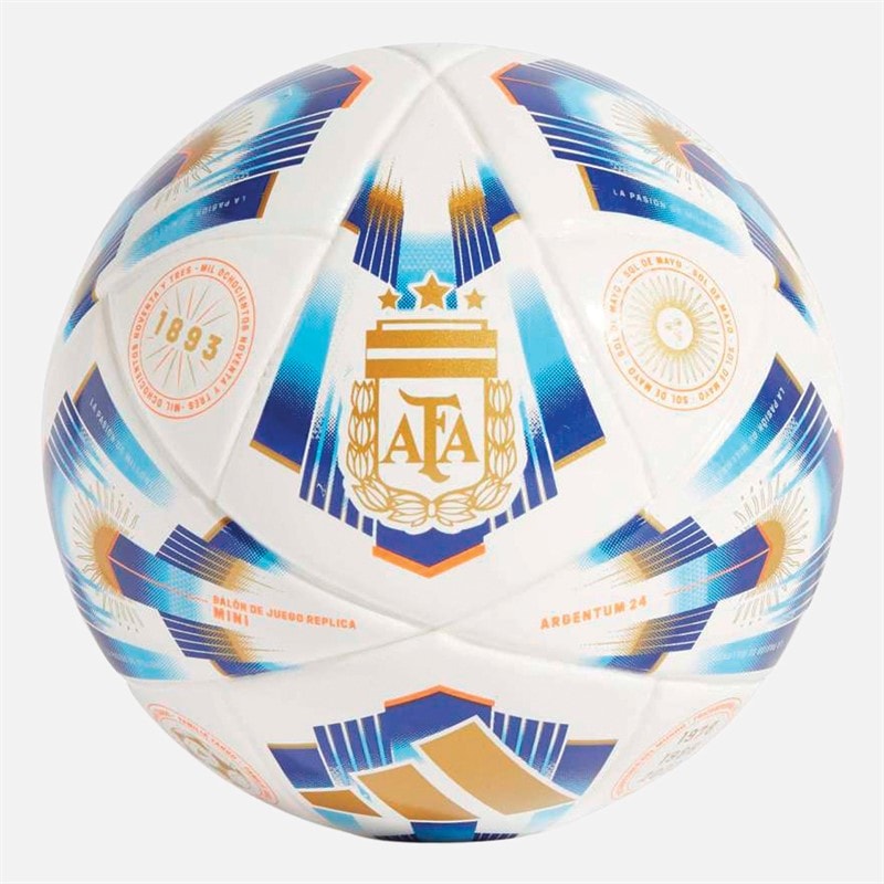 adidas AFA Argentina Mini Football White/Lucid Blue/Gold Metallic - Image 1