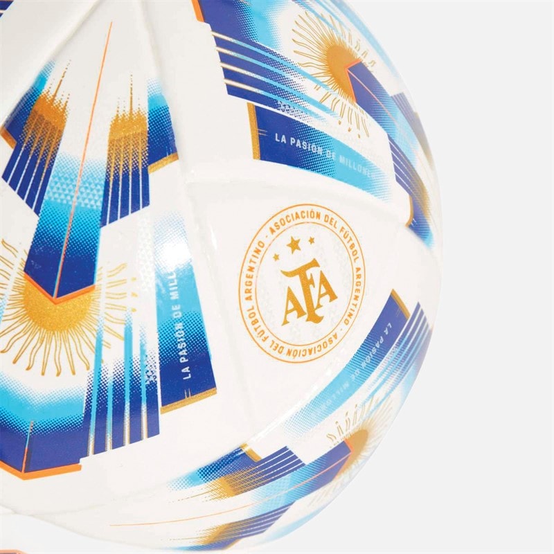 adidas AFA Argentina Mini Football White/Lucid Blue/Gold Metallic - Image 4
