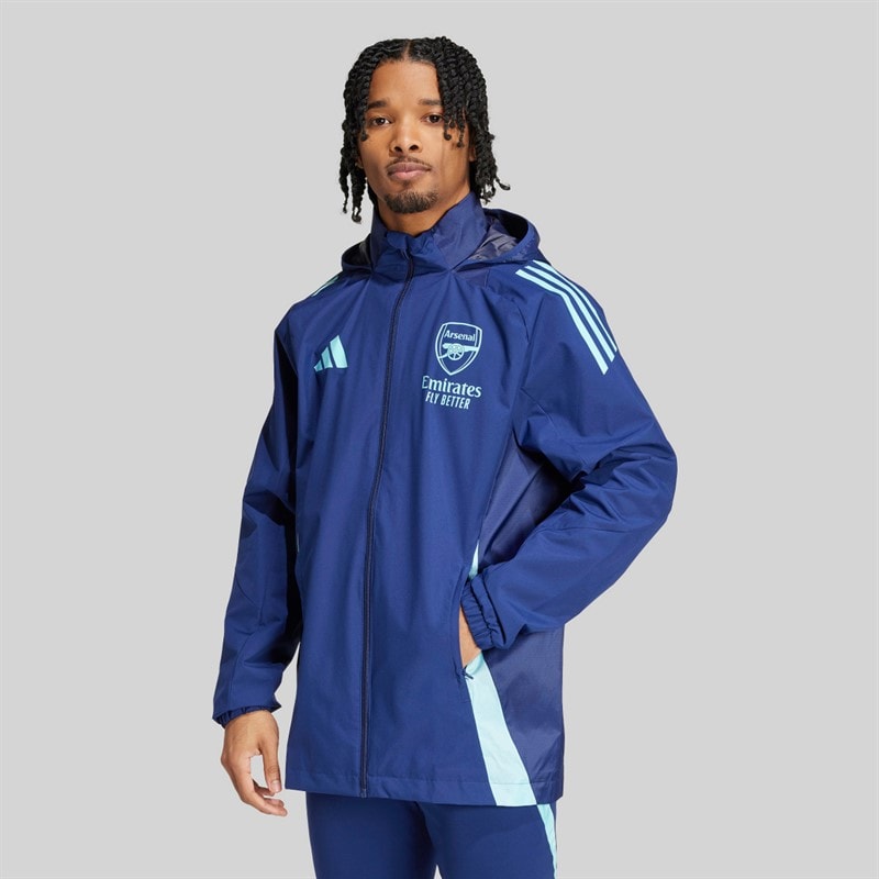 adidas Mens AFC Arsenal All Weather Jacket Night Sky - Image 2