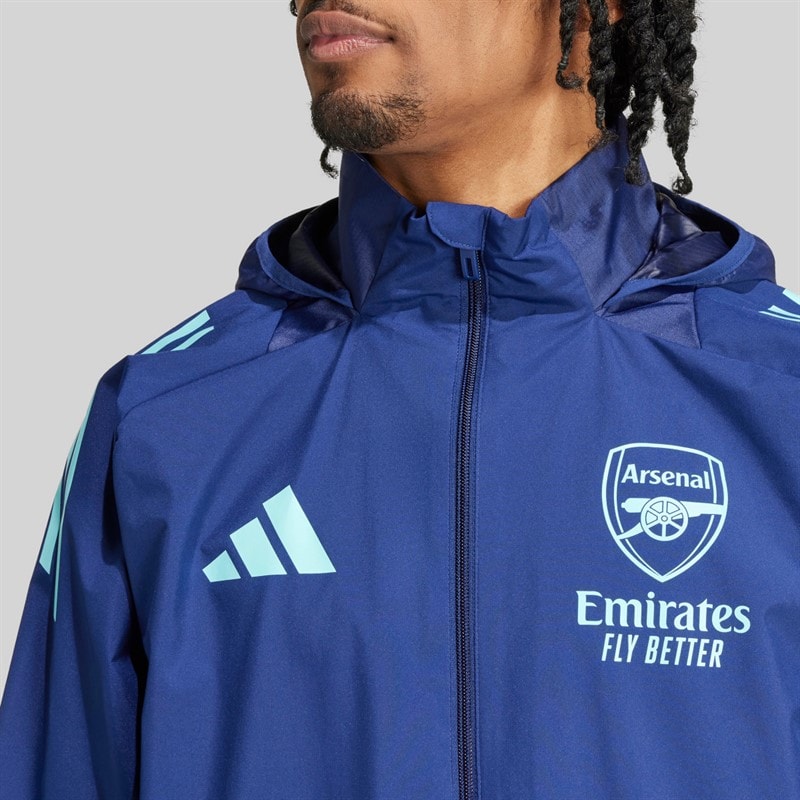 adidas Mens AFC Arsenal All Weather Jacket Night Sky - Image 5