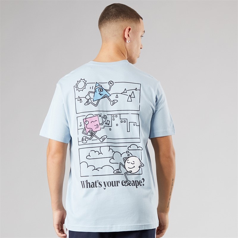 adidas Mens Positivity Shapes Graphic T-Shirt Wonder Blue - Image 3