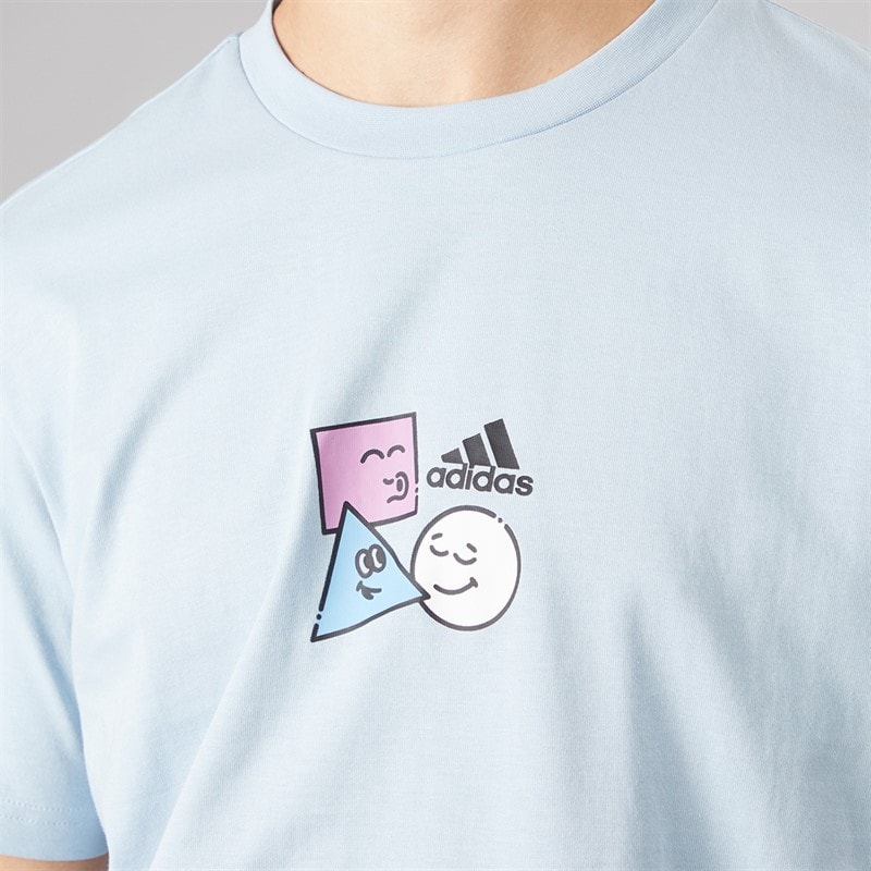 adidas Mens Positivity Shapes Graphic T-Shirt Wonder Blue - Image 5