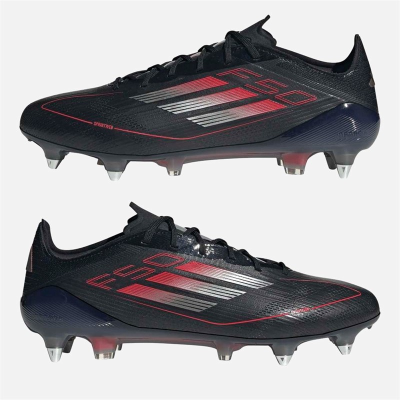 adidas Mens F50 Elite SG Soft Ground Football Boots Core Black/Iron Metallic/Lucid Red - Image 1