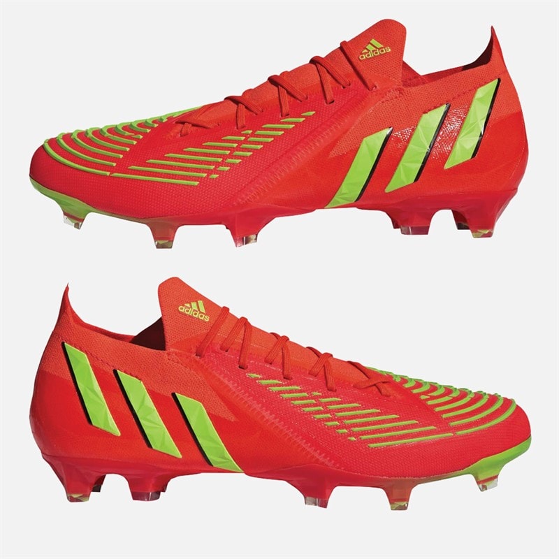 adidas Mens Predator Edge.1 Low Game Data Pack FG Firm Ground Football Boots Solar Red/Team Solar Green/Core Black