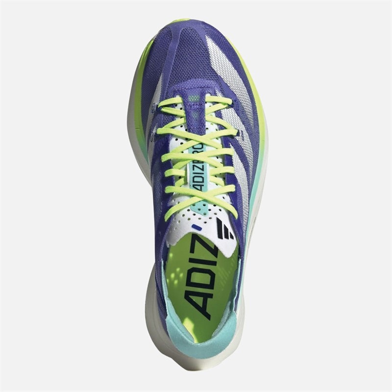 adidas Womens Adizero Adios Pro 3 Neutral Running Shoes Cobalt Blue/Zero Metallic/Lucid Lemon - Image 4