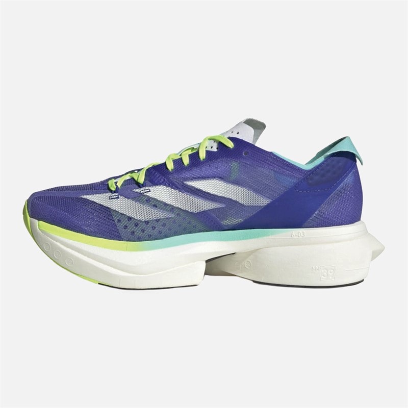 adidas Womens Adizero Adios Pro 3 Neutral Running Shoes Cobalt Blue/Zero Metallic/Lucid Lemon - Image 5