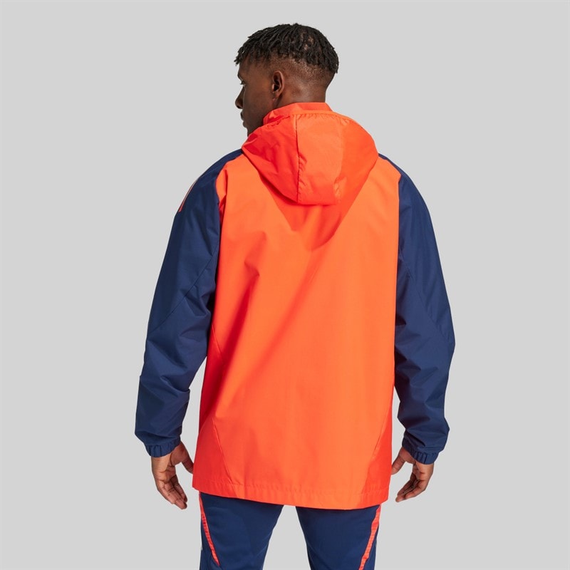 adidas Mens MUFC Manchester United All Weather Jacket Bright Red/Night Indigo - Image 3