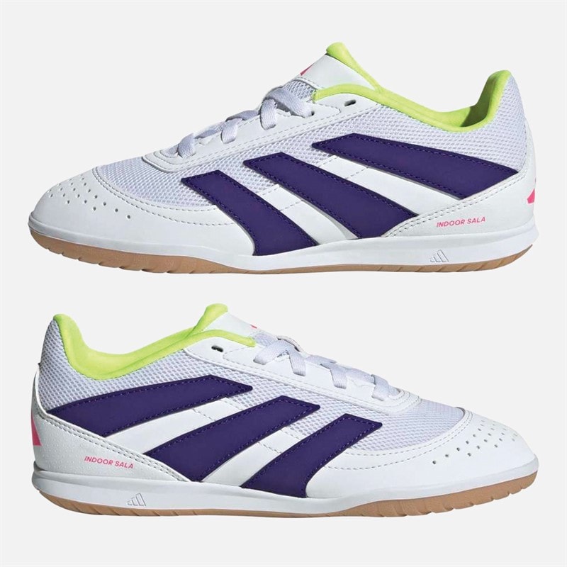 adidas Junior Predator Club IN Indoor Sala Football Boots Cloud White/Gold Metallic/Cloud White - Image 1