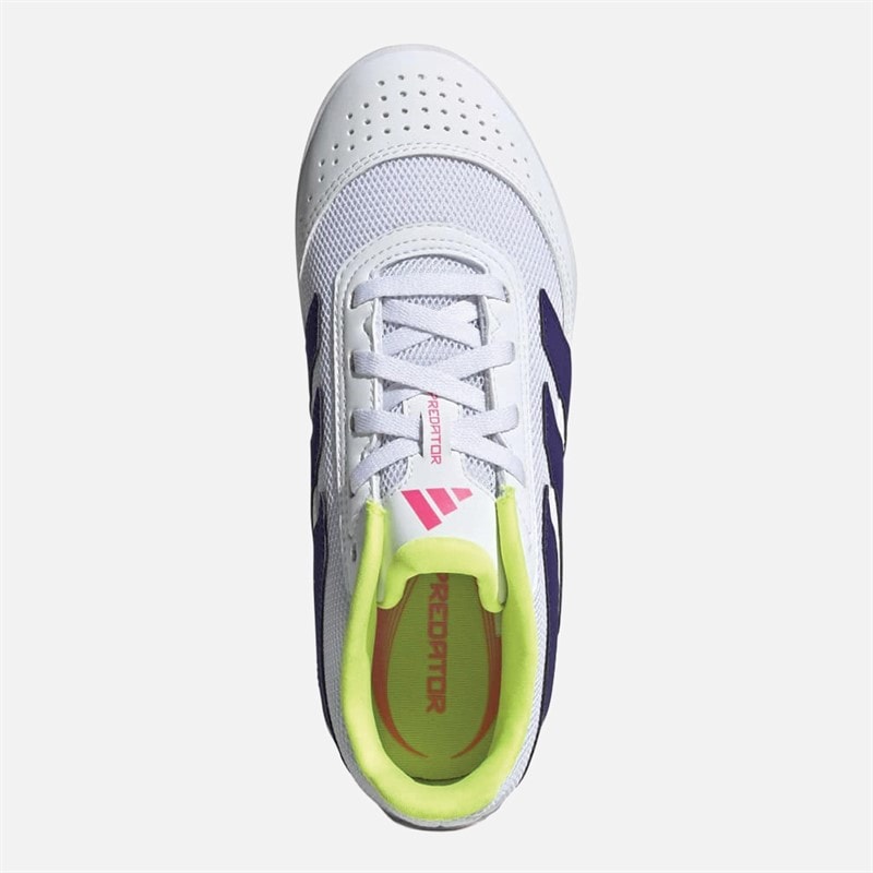 adidas Junior Predator Club IN Indoor Sala Football Boots Cloud White/Gold Metallic/Cloud White - Image 4