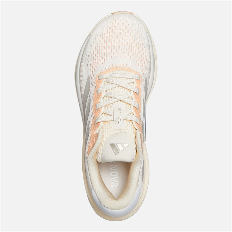 adidas Womens Supernova Stride 2 Neutral Running Shoes Wonder White/Cyber Metallic/Warm Sand Stone - Image 4