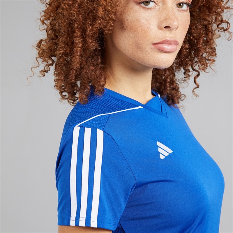 adidas Womens Tiro 23 League Short Sleeve T-Shirt Team Royal Blue/White - Image 3