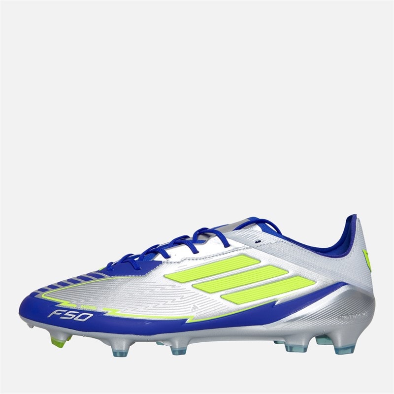 adidas Mens F50 Elite Messi La Vida Rapida Pack FG Firm Ground Football Boots Silver Metallic/Solar Yellow/Lucid Blue - Image 1