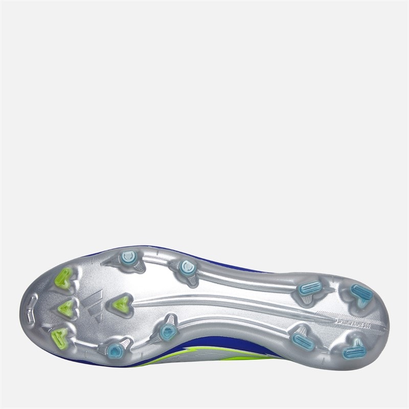 adidas Mens F50 Elite Messi La Vida Rapida Pack FG Firm Ground Football Boots Silver Metallic/Solar Yellow/Lucid Blue - Image 2