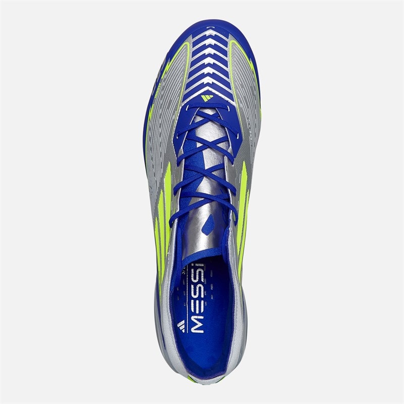 adidas Mens F50 Elite Messi La Vida Rapida Pack FG Firm Ground Football Boots Silver Metallic/Solar Yellow/Lucid Blue - Image 4